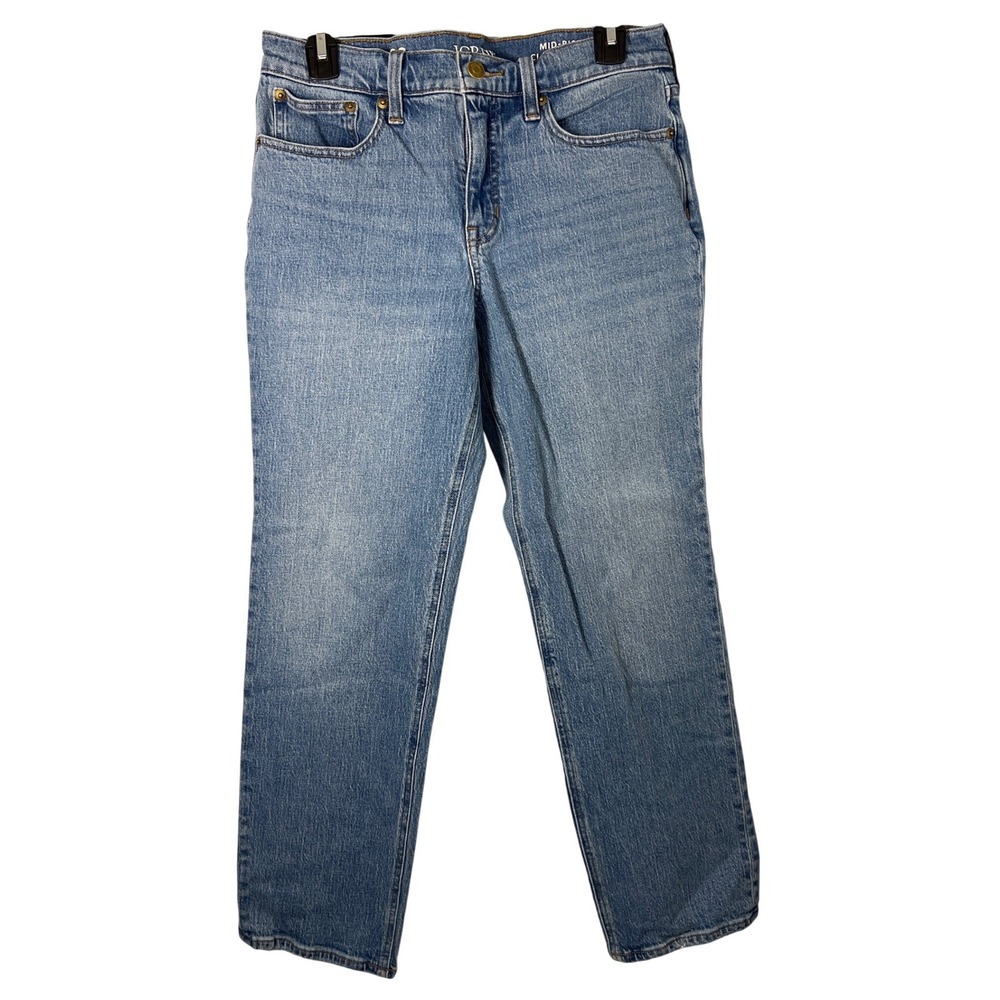 J. Crew Women's Mid Rise 90's Classic Straight‎ Leg Light Blue Denim Jeans 28p